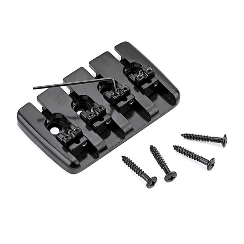 

4 String Hard Tail Fixed Bass Bridge with Screws & Wrench A Style Top Load Tailpiece for Precision Electric Instruments 1