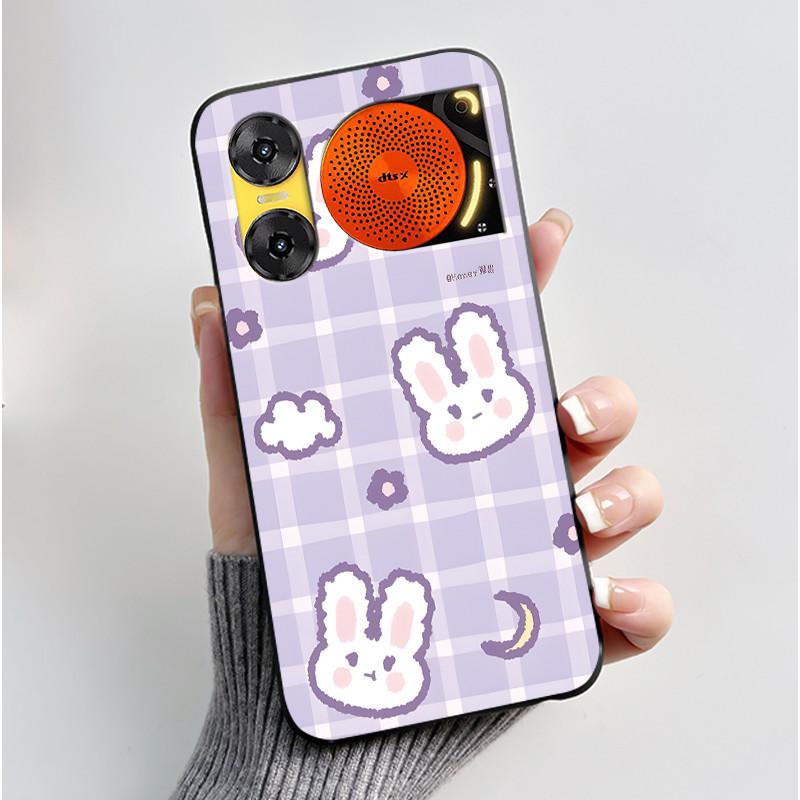 Case For ZTE Nubia Music 2 Z2460 Z2353 Music2 Phone Case Cute Rabbit Black Cover For ZTE Nubia Music Soft TPU Silicone Casing