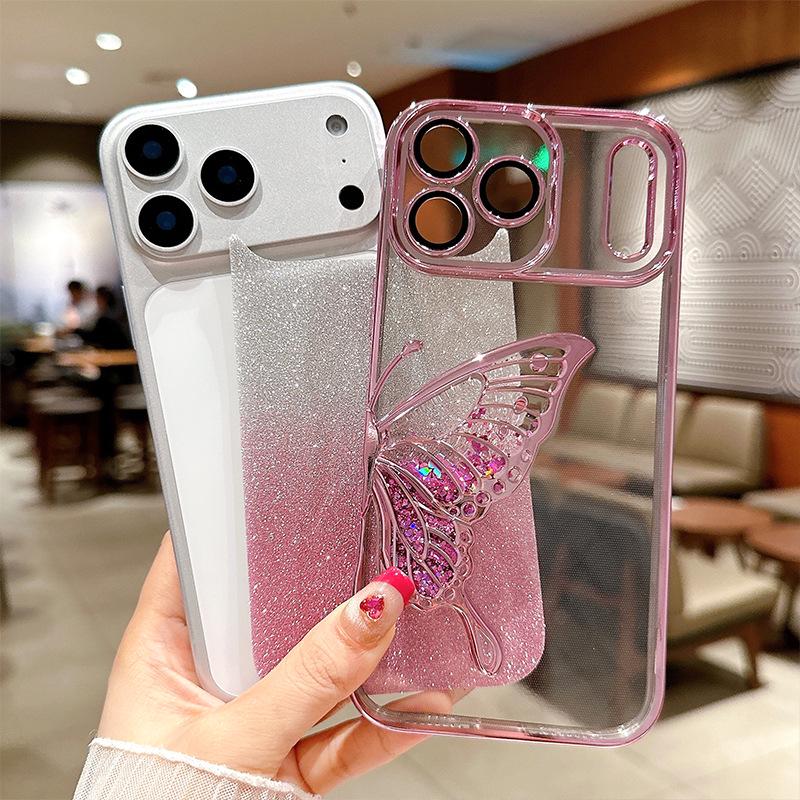 Neue Treibsand Schmetterling Galvanisierte Glitzerhülle für iPhone 17 Pro Max & iPhone 17 Air