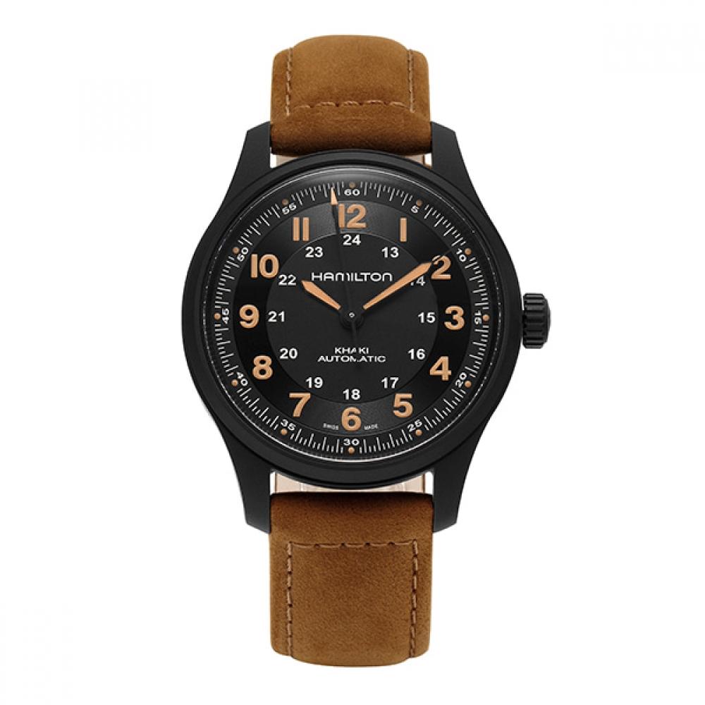 

Hamilton H70665533 Khaki Field Titanium Men S Leather Watch H70665533