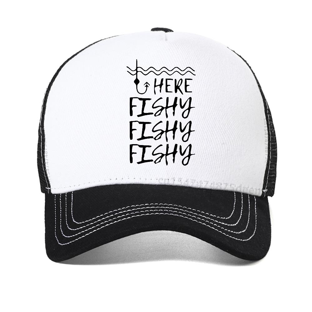 HERE FISHY cap Mesh baseball caps Sunscreen Sun Visor Cap Casual Versatile Sun Hat Unisex Women Snapback Hats trucker hat