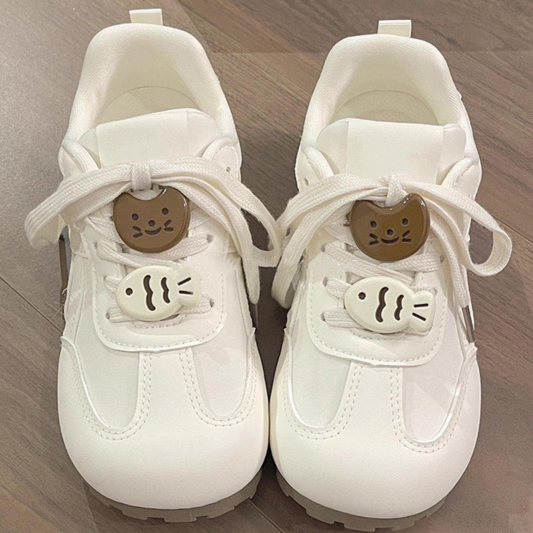 

Little white shoes women s 2025 new popular casual versatile chic shoes fashionable platform campus style retro board shoes 35 бежевый