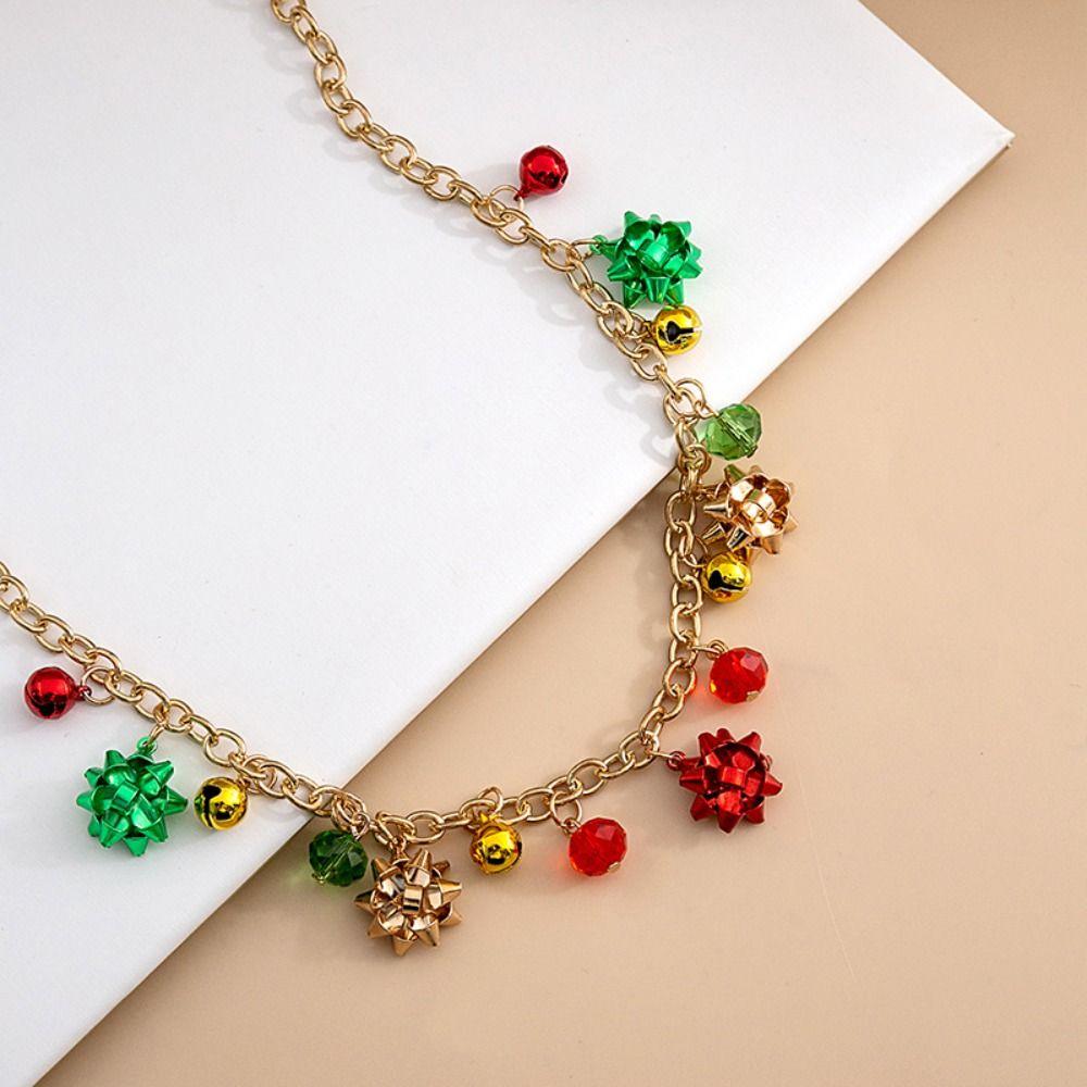 Earrings Christmas Bell Jewelry Set Necklace Xmas Clavicle Chain Sweet   Festival