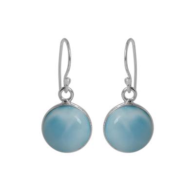 Larimar Dangle Earring, Women Jewelry, Silver Earring, 925 Sterling Silver Handmade Jewelry, Gift For Her