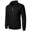 Men's Stand Up Collar Casual Hoodie Men's Solid Color Fashionable Men's Pullover Hoodie