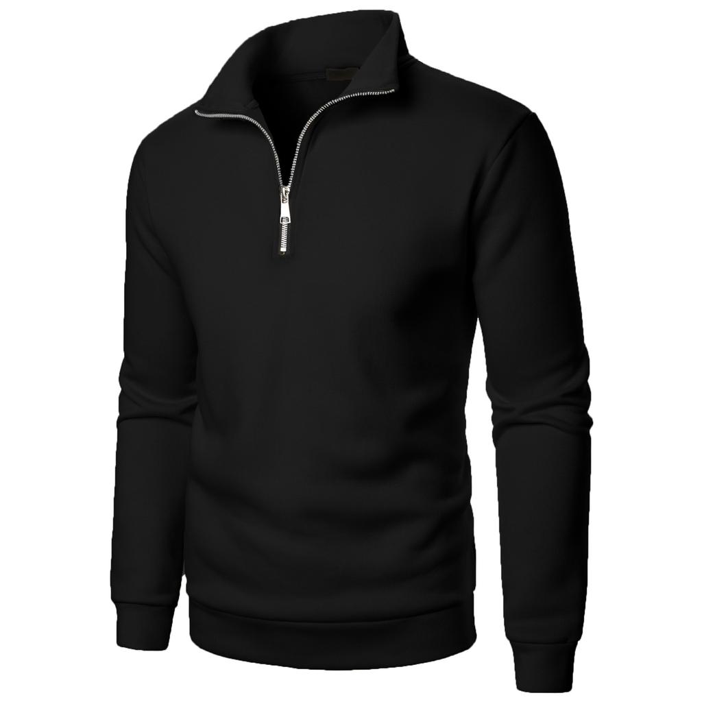 Men's Stand Up Collar Casual Hoodie Men's Solid Color Fashionable Men's Pullover Hoodie