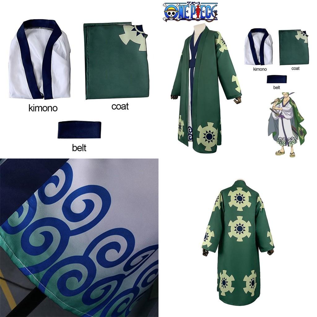 One Piece Roronoa Zoro Kimono Robe Full Suit Perfect For Comic Con Halloween And Family Gatherings