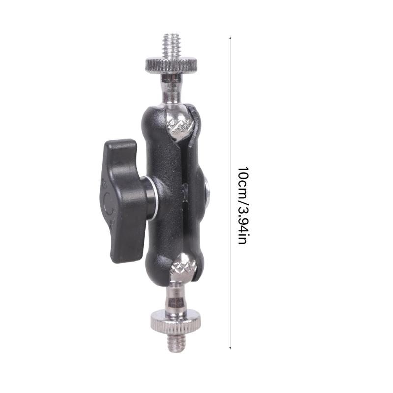 Heavy Duty Double Metal Disc 1/4" Thread Adapter Support 360 Degree Rotating For Camera Mic Light Stand Mounting Bracket