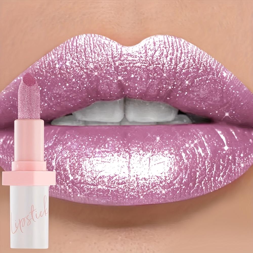 Wasserdichter Feiner Glitzer-Lippenstift, Langanhaltendes Nicht Ausbleichendes Lipgloss, Klebt Nicht am Glas Nicht Klebrig, Geeignet für Bühnen-Rollenspiel-Lippen-Make-up