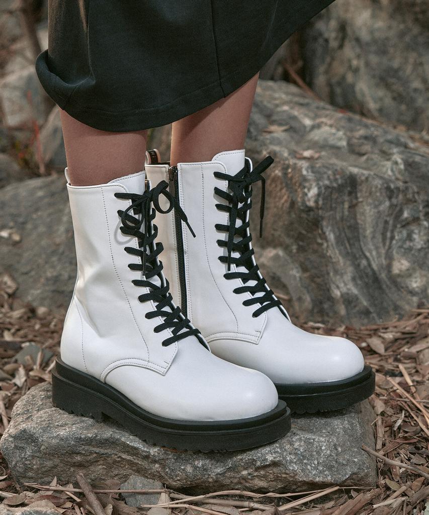 Shoehi Bianca Lace-Up Worker Boots B1515 (3 Colors)