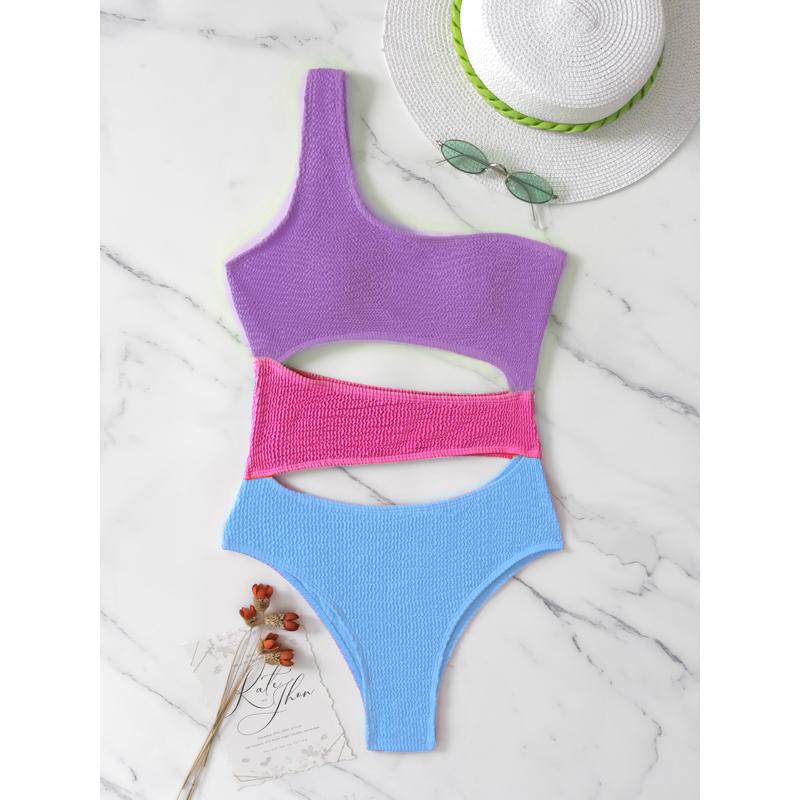 Women One Piece Swimsuit One Shoulder Female Swimwear Sexy Monokini Swimming Suits Beachwear Bathing Suits