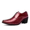 New Arrival Pointed Men's Shoes Red Leather Shoes Big Size 46 Men Height Increasing High Shoes for Men Zapatos Hombre De Vestir