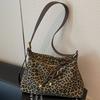 Korean-style Casual Large-capacity Cloth Bag, Fashionable Leopard Print Hand-held Tote Bag, Single-shoulder Armpit Bag