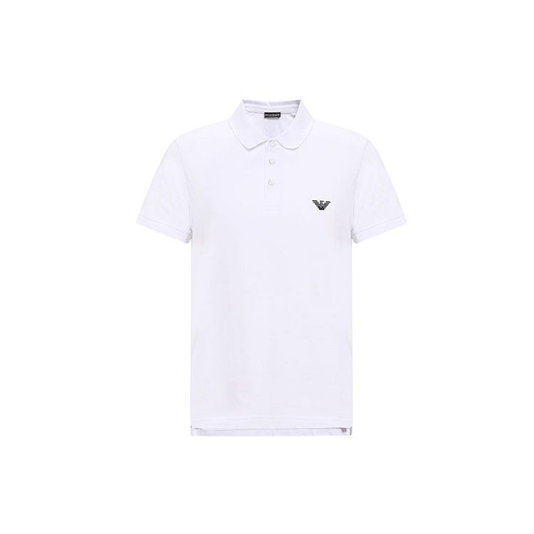 Emporio Armani Ss22 Eagle Logo Embroidered Solid Color Short Sleeve Polo Shirt Men polo shirts White 211804-2R461-00010