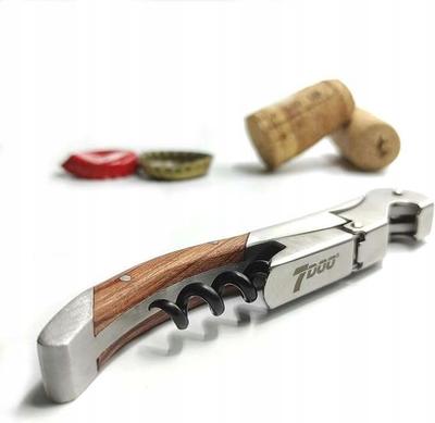 3-in-1 Corkscrew Wine Opener Knife Stainless Steel Pink Wood