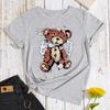 Naughty Bear Cotton T-Shirt Short Sleeve Round Neck Women 2d Print Tops