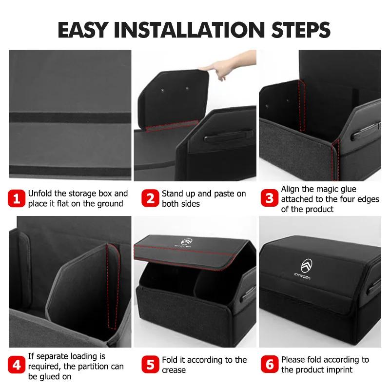 Car Trunk Storage Box Large Capacity Multiuse Tool Tidying For Citroen Grand Berlingo Jumper Celysee Xsara Picasso Aircross aik256