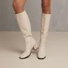 Cizme de damă versatile, la modă, cu vârf ascuțit, toc plat, fără șireturi, culoare solidă, casual, până la jumătatea gambei, pentru călărie, înalte pe gambă