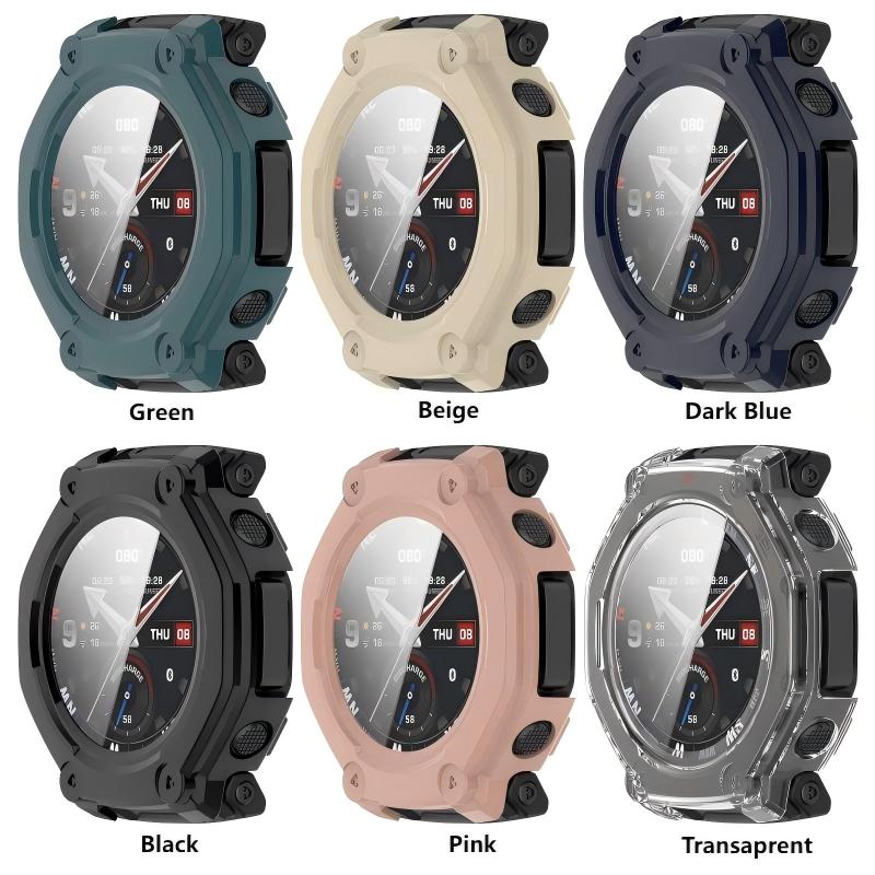 Funda de Cristal Templado para Amazfit T-REX 3 Pro/ T- Rex3 Smart Watch Cubierta Completa Protector para Huami Trex3 Pro 44mm 48m Carcasa Accesorios