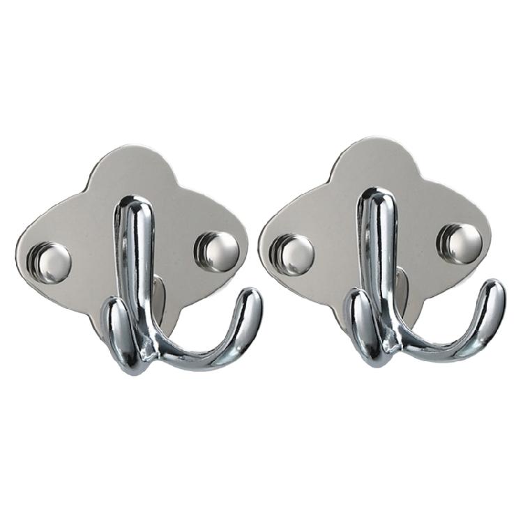 

2pcs Stainless Steel Wall Mounted Coat Hanging Hook Double Ear Hangers Space Efficient Solution for Home Organization срібний