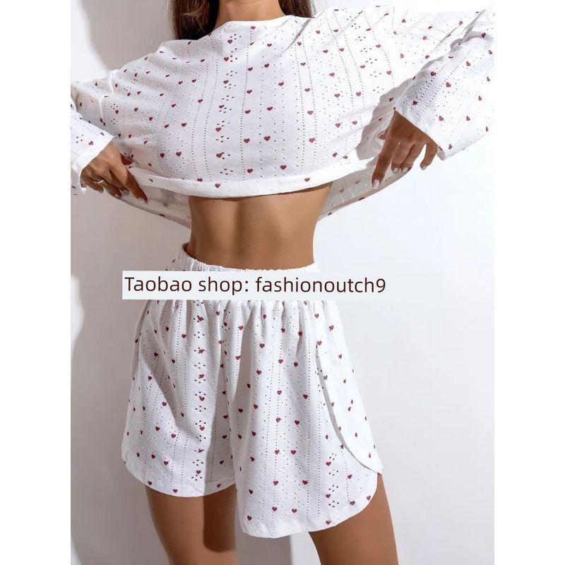 

2025 Fashionable Simple Slim Fit Loose Shorts White Heart L