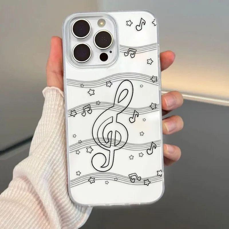 

Line Notes White Double Layer iPhone 17 Pro Max Case for Apple 16/14/15 - Large Hole, Simple Design Apple 17