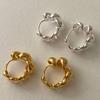 BF CLUB 925 Sterling Silver Earrings For Women Trendy Simple Twist Gold Earring Jewelry Prevent Allergy Party Accessories