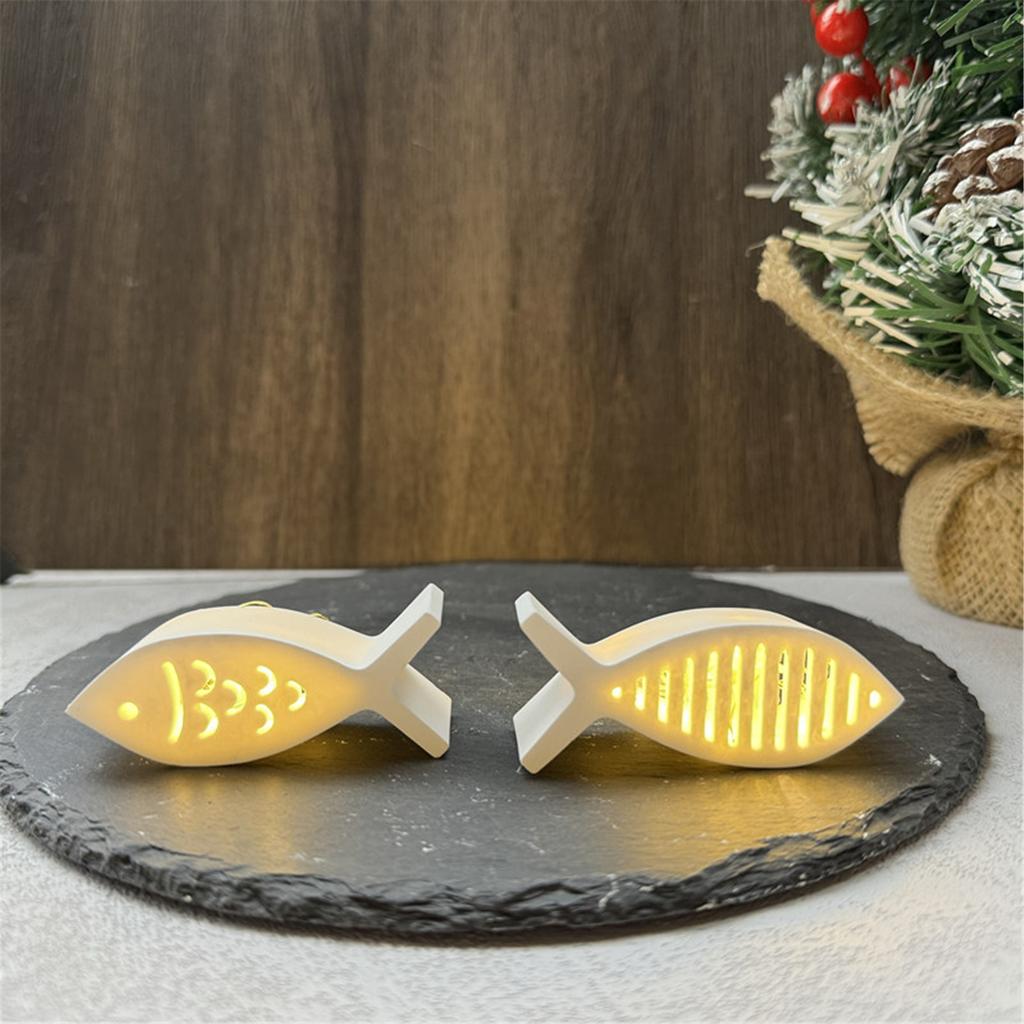 4 Cavities Silicones Mold to Create Fish Shape Atmosphere Lamp Making Gypsum Mould for Home Decoration and Celebration