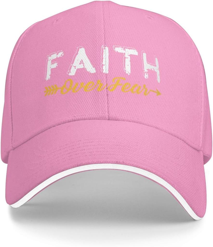 Faith Over Fear Christian Graphic Polyester Trucker Cap Adjustable Unisex Adult Baseball Hat