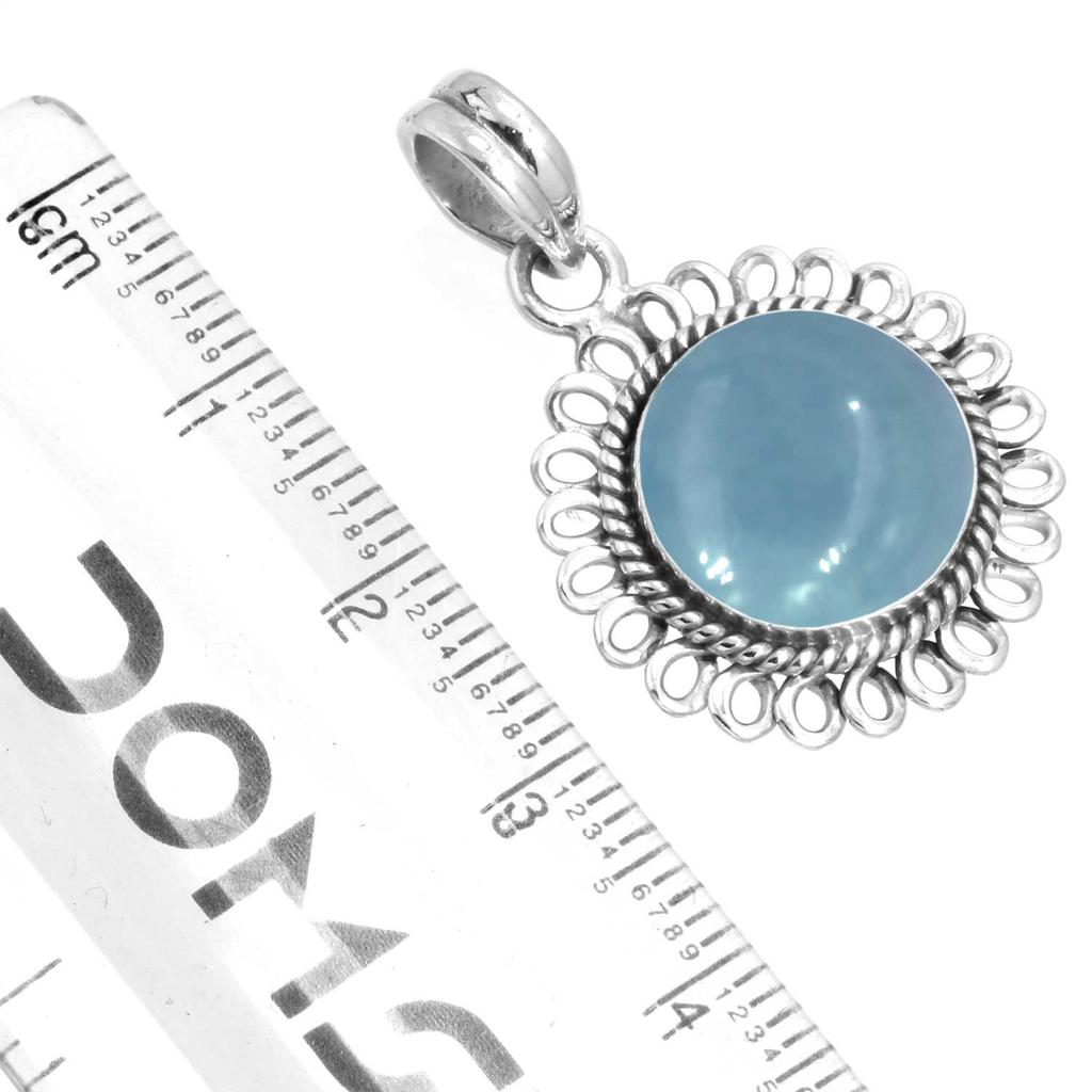 925 Sterling Silver Pendant Women Gemstone Handmade Jewelry Engagement Gift Amazonite Angelite Blue Opal Botswana Agate Mohave Azurite Chrysocolla