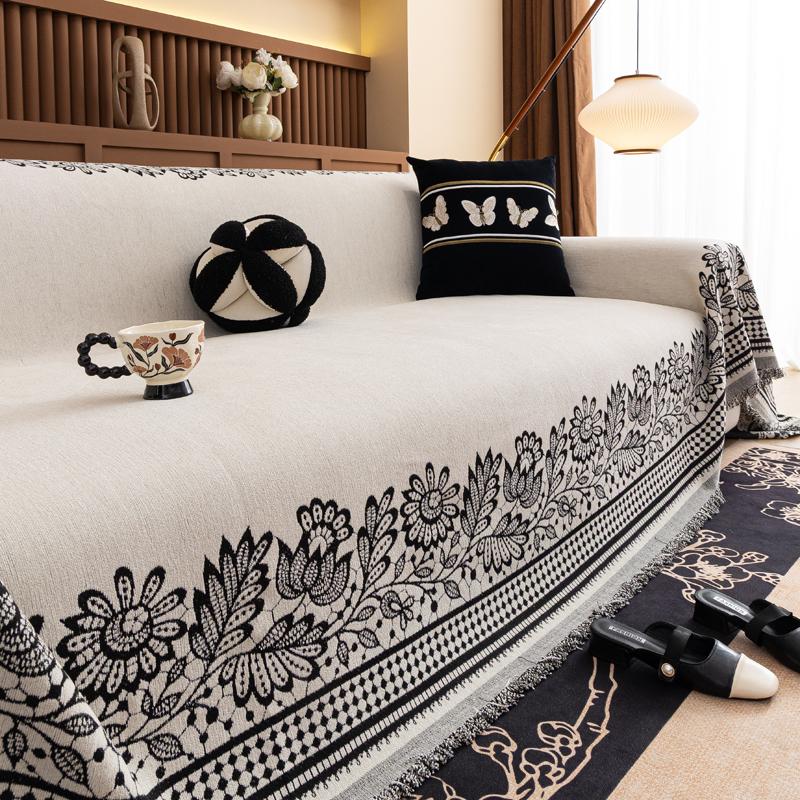 

Универсальное покрывало для дивана Четыре сезона Прямой ряд Покрывало для дивана Полотенце Цельное Полное Покрытие Чехол на подушку Тканевый чехол для лета 180*420cm белый