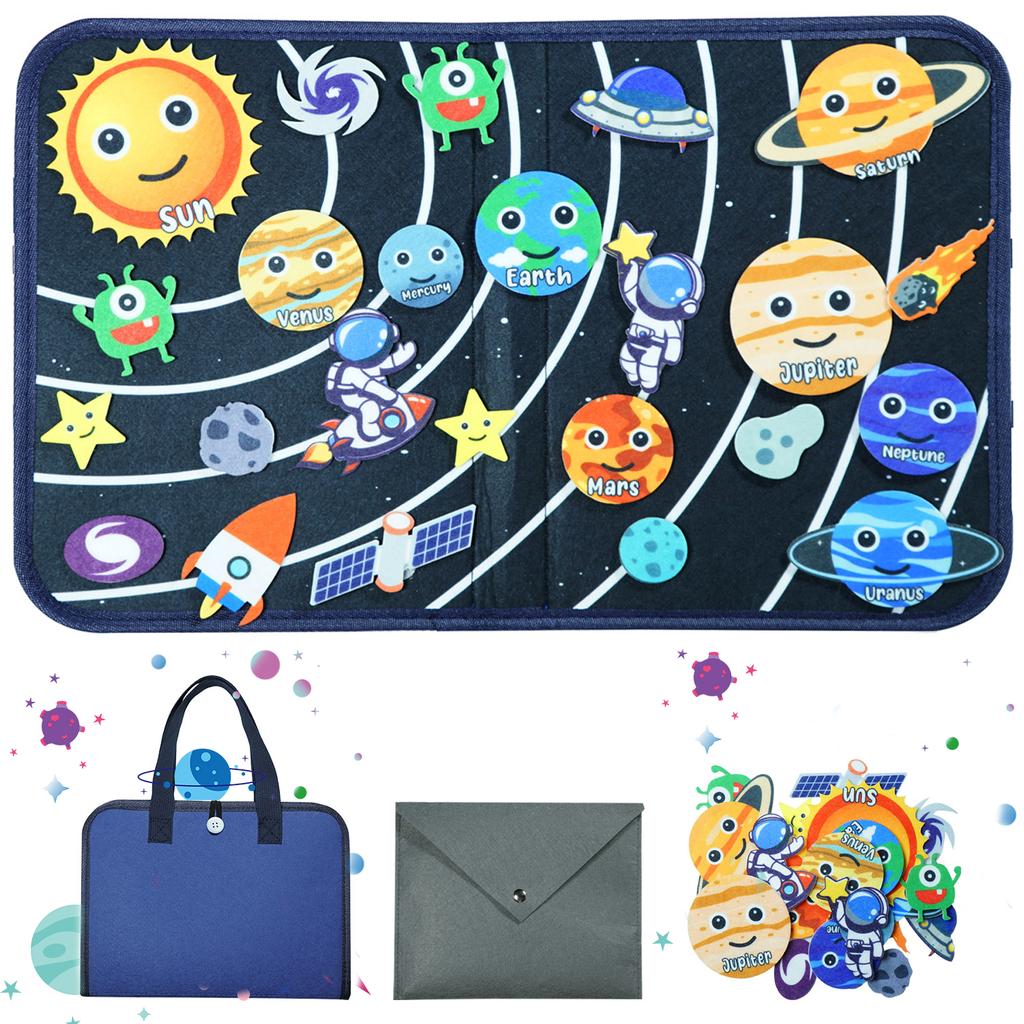 Montessori Animal Busy Board (Farm/Space/Insects/Ocean/Arctic) – Flannel Sensory Toy for Kids, Ideal Birthday Gift