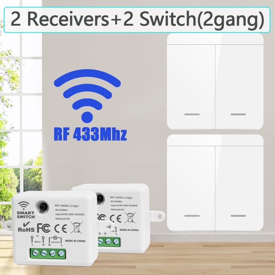 RF433Mhz Wireless Switch 1/2/3 Gang 86 Wall Panel Transmitter Safety Light Switch AC 85-265V Relay Receiver For Home Led Light