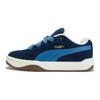 Park Lifestyle Unisex Split Leather Faux Leather Low Top Platform Skate Shoes Blue 407867-02