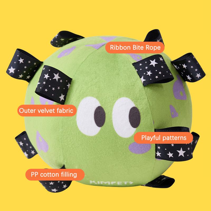 Bite-Resistant Plush Soccer Interactive Dog Toy Ball Washable Built-in Bell Outdoor Training Dog Chew Toy Brinquedos Para Cães
