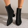 French Short Boots Thin Boots Women's Autumn and Winter Suede Pointed High Heel Thin Single Boots and Ankle Boots