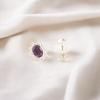 925 Sterling Silver Jewelry Amethyst Gemstone Handmade Earrings 0.54" For Gift EE-151-6