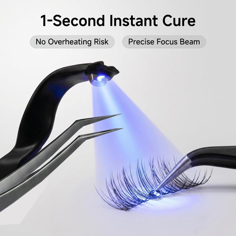 Thin UV Tweezer Lamp: Quick-Drying LED Strip for Beauty Lashes, with Purple Light and Foot Pedal for Eyelash Extension Curing