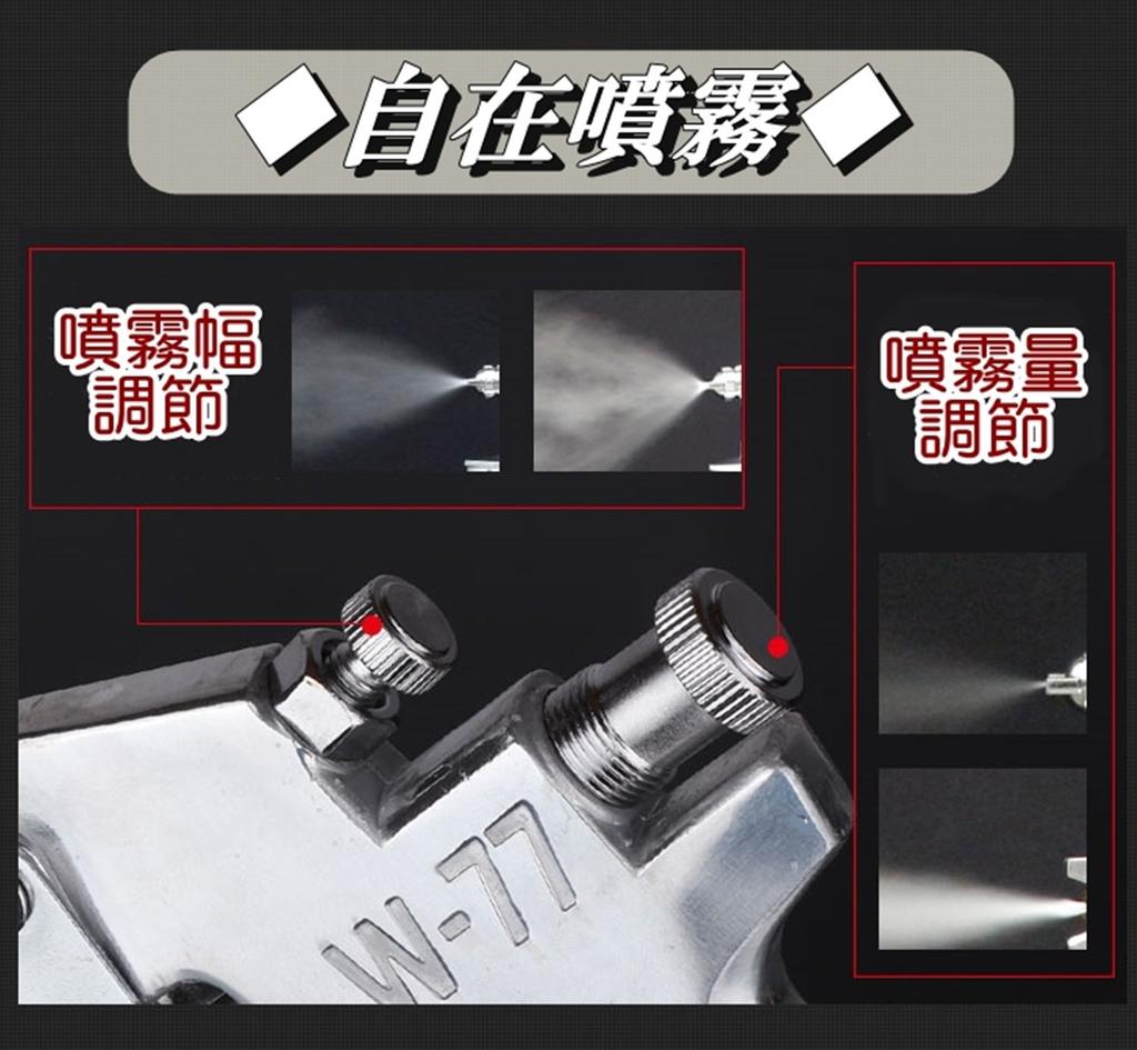 W-77 Gravity Feed Air Spray Gun, Nozzle Sizes 2.0mm, 2.5mm, and 3.0mm (3.0mm Nozzle)