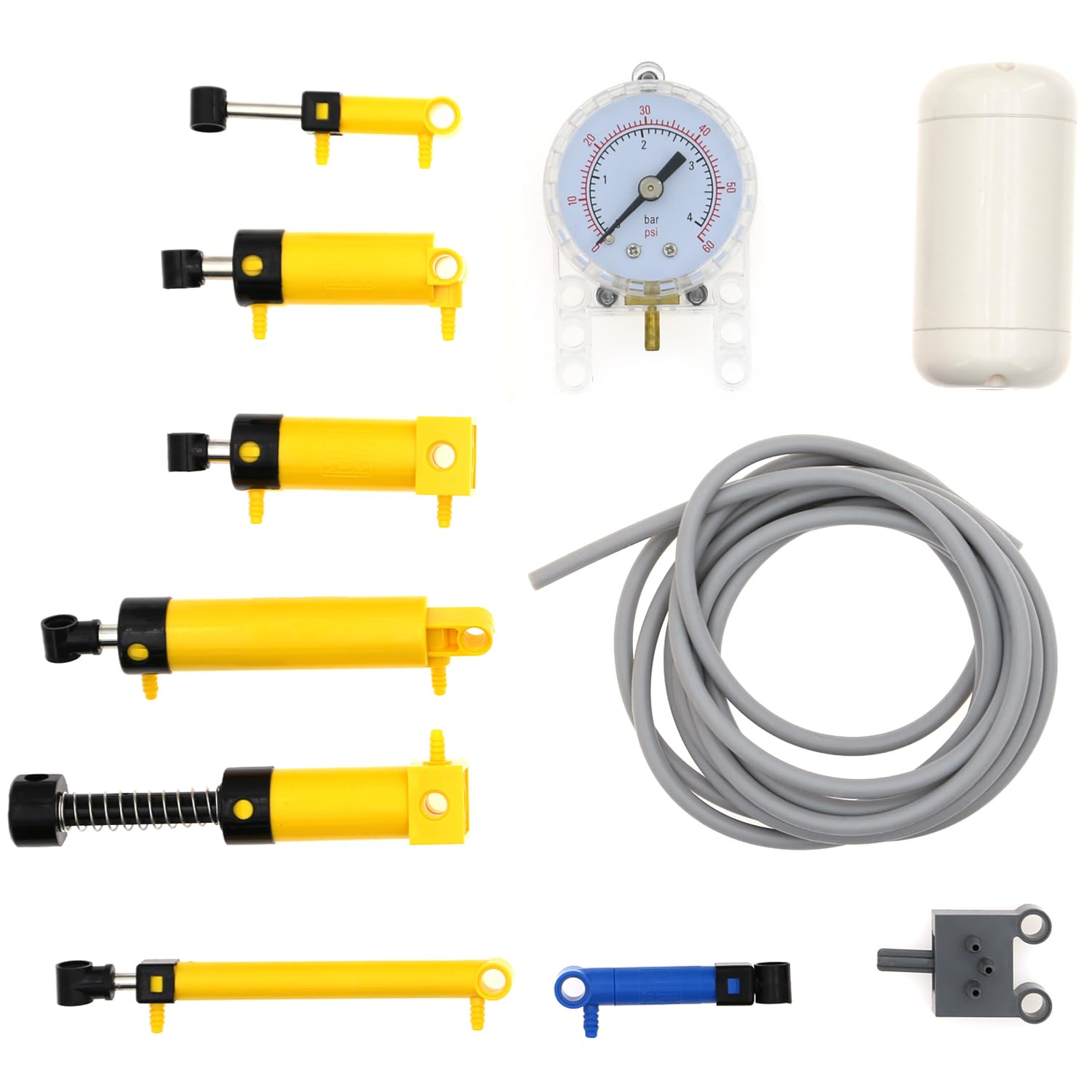 

Набір пневматичних циліндрів Habow 11 Technic сумісний з пневматичними деталями LEGO Technic, включаючи барометри, повітряні резервуари, циліндри, повітряні насоси,