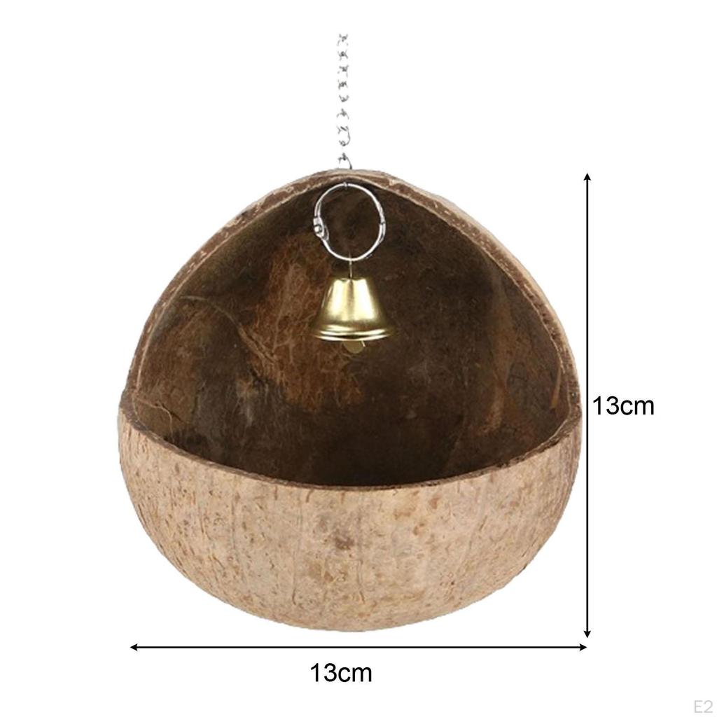 Coconut Bird Nest Hut Breeding Cage Decor Garden Portable Pet Habitat Small Animals House