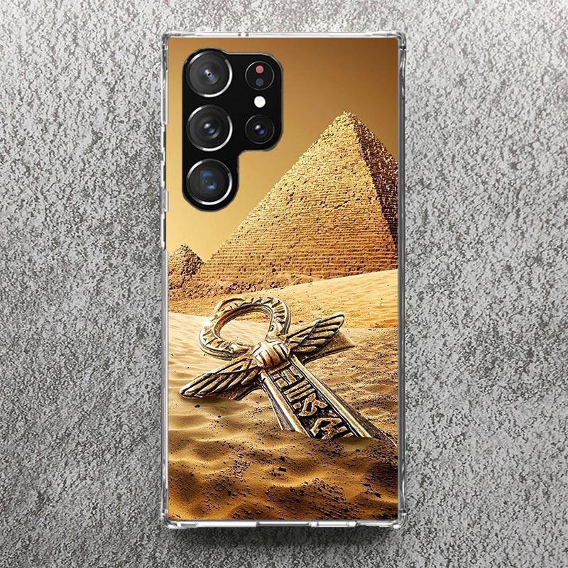 Egypt Nefertiti Anubis Ankh Pharaoh Phone Case For Samsung Galaxy S25 S24 S23 Ultra S22 Plus S21 S20 FE S10 + S25 Edge Soft Cove