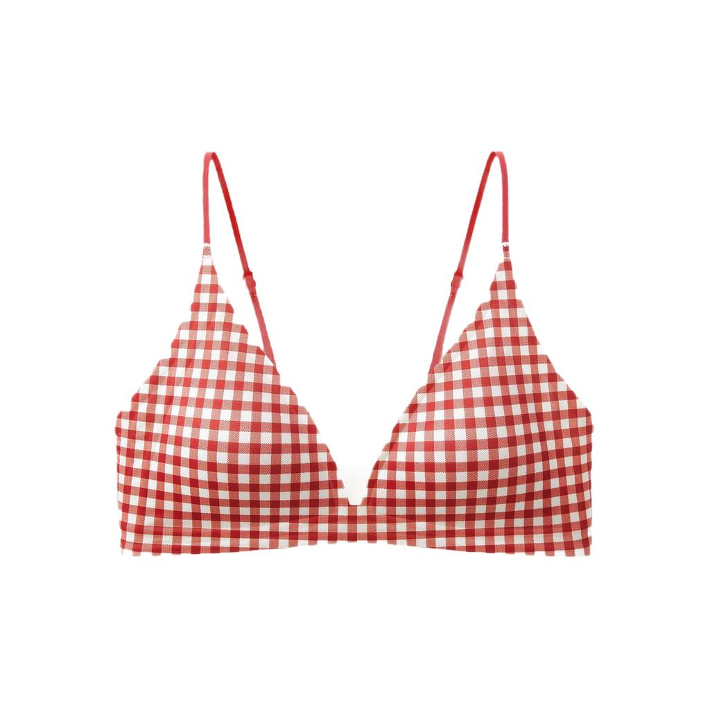 French Deep V Triangle Cup Seamless Chest Breathable Comfortable Pure Desire Sexy Top Bra Cover