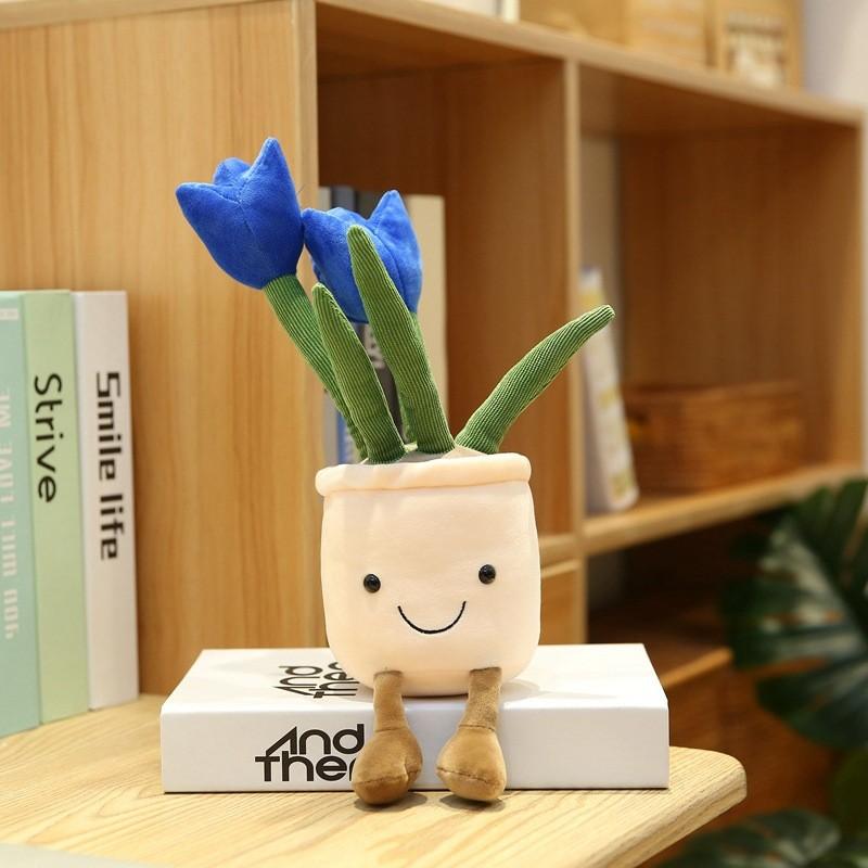 Simulation Plant Doll Daffodil Tulip Fun Potted Series Plush Toy Decorative Ornaments