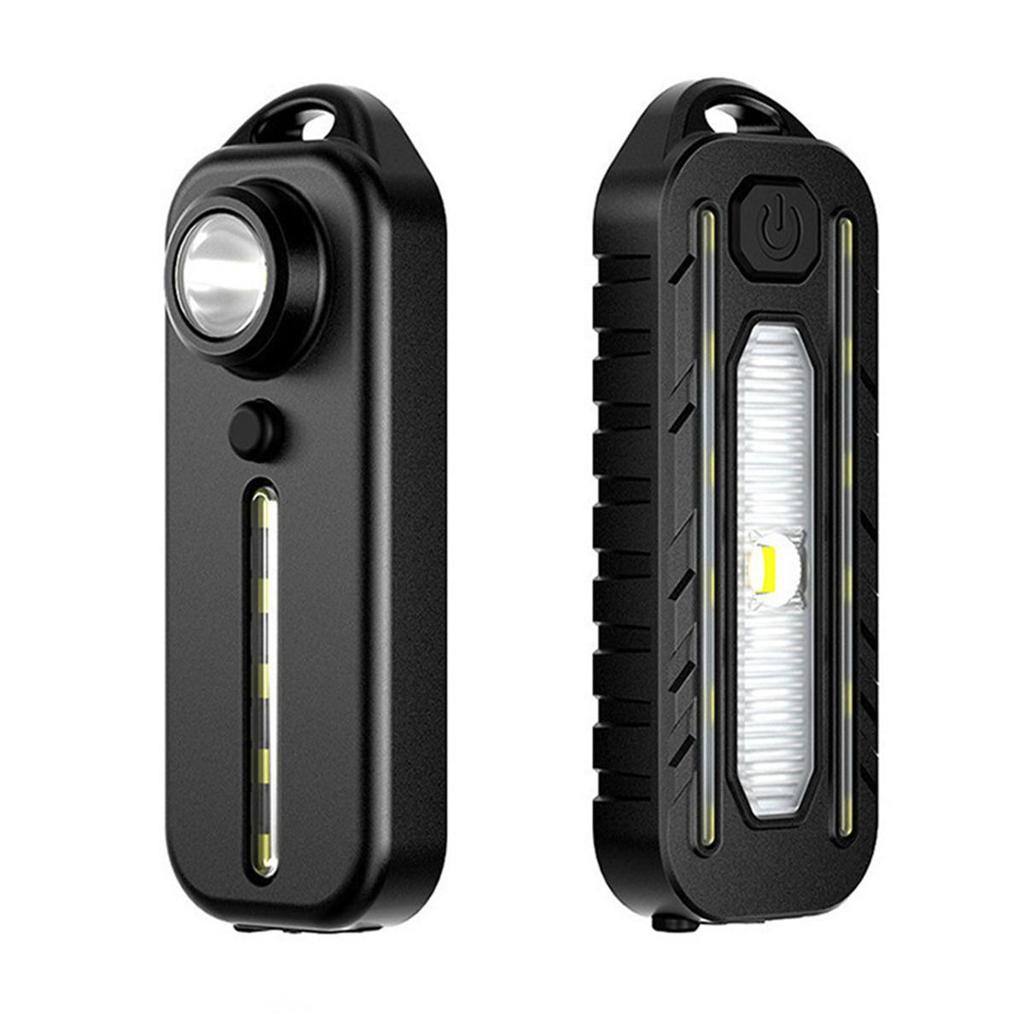 Keychain Mini Led Flashlight 5/modes Bicycle Lamp Bike Light Usb Recharge 5v Dc Versatile Clip Taillights Portable Pocket Safety