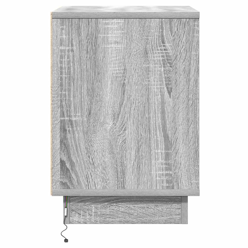 Nightstand with Drawers Gray 39 x 34.5 x 50 cm Engineered Wood