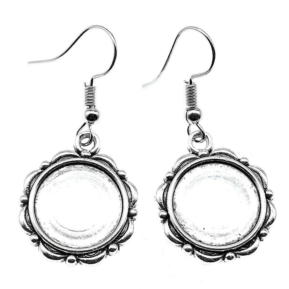 Round Cabochon Base Dangle Earrings DIY Jewelry Findings For Handmade Gifts