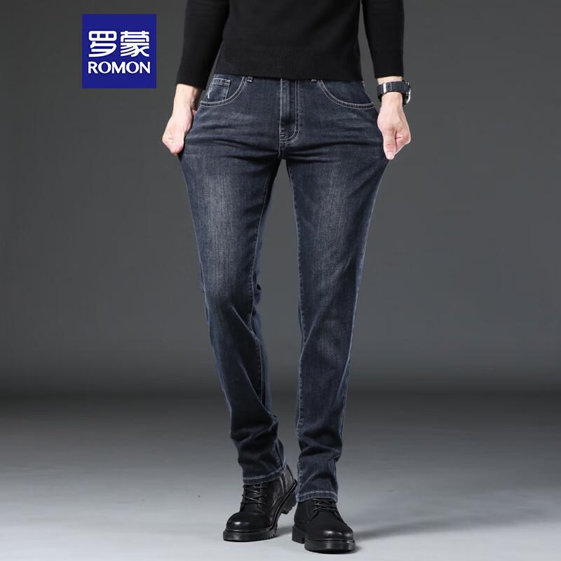 ROMON Men's 9018 Stretch Business Casual Straight Fit Jeans