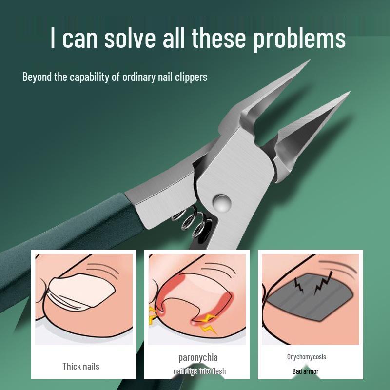 Stainless Steel Cuticle Nipper & Tweezers Set for Thick Nails and Ingrown Toenails.