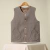 Women Fleece Vest Senior Thick Warm Sleeveless Waistcoat For Autumn Winter